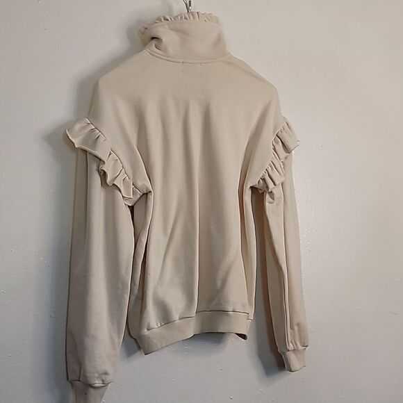 Cami NYC Margaret ruffle-trimmed Pearl Zipper French cotton-terry sweater - Picture 6 of 16